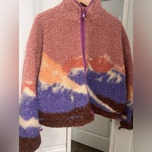 Wild Fable Kawaii Mountain Desert Canyon Sherpa Jacket